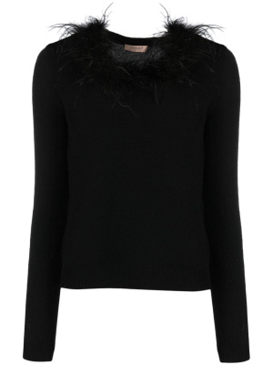 

Ostrich-feather fine-knit jumper, TWINSET Ostrich-feather fine-knit jumper