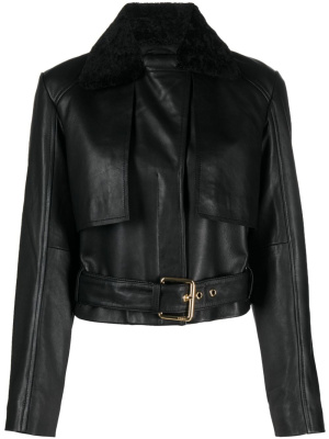 

Faux-leather belted jacket, PINKO Faux-leather belted jacket