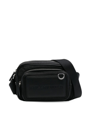 

K/Kanvas embossed-logo messenger bag, Karl Lagerfeld K/Kanvas embossed-logo messenger bag