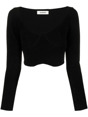 

Scoop-neck long-sleeve top, SANDRO Scoop-neck long-sleeve top
