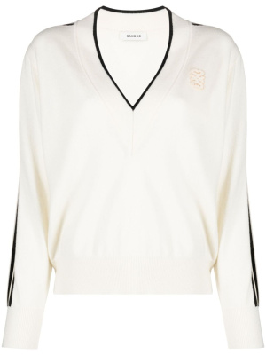 

Contrast-trim wool-blend jumper, SANDRO Contrast-trim wool-blend jumper