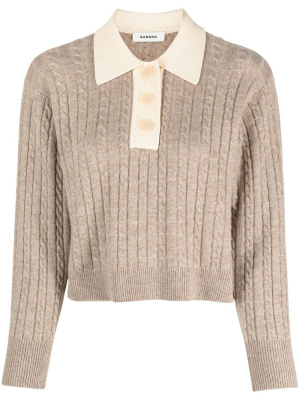 

Cable-knit polo jumper, SANDRO Cable-knit polo jumper