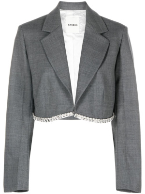 

Sue wool-blend cropped blazer, SANDRO Sue wool-blend cropped blazer