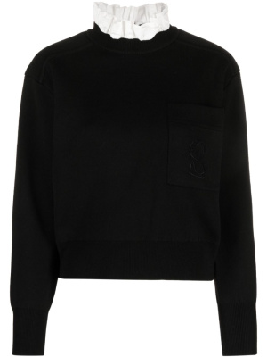 

Ruffled-collar long-sleeve knitted top, SANDRO Ruffled-collar long-sleeve knitted top