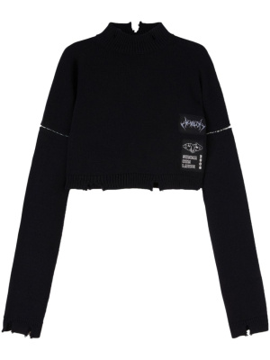 

Logo-appliqué cropped wool jumper, AMBUSH Logo-appliqué cropped wool jumper