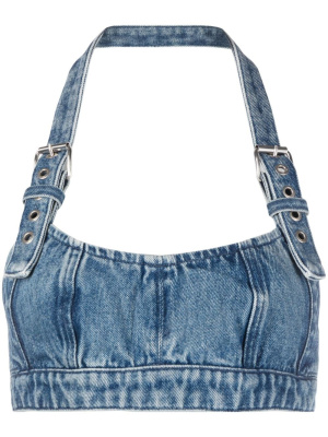 

Buckle-strap denim bralette, AMBUSH Buckle-strap denim bralette
