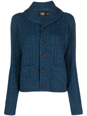 

Shawl-collar cable-knit cardigan, Ralph Lauren RRL Shawl-collar cable-knit cardigan