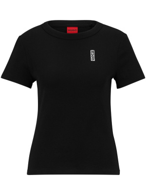 

Logo-embroidered cotton T-shirt, HUGO Logo-embroidered cotton T-shirt