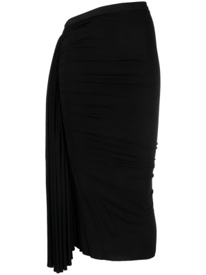 

Draped-detail asymmetric midi skirt, Rick Owens Lilies Draped-detail asymmetric midi skirt
