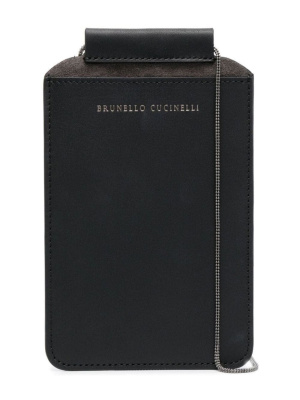 

Monili-chain crossbody phone case, Brunello Cucinelli Monili-chain crossbody phone case