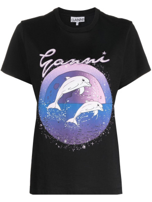 

Dolphins-print T-shirt, GANNI Dolphins-print T-shirt
