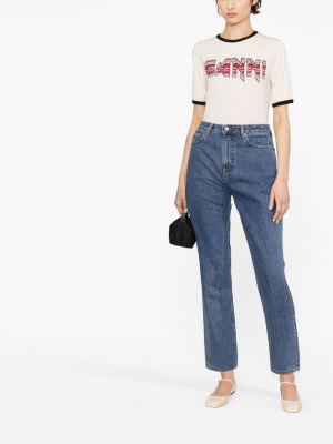 

Logo print short-sleeve T-shirt, GANNI Logo print short-sleeve T-shirt