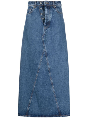 

High-waisted denim maxi skirt, GANNI High-waisted denim maxi skirt