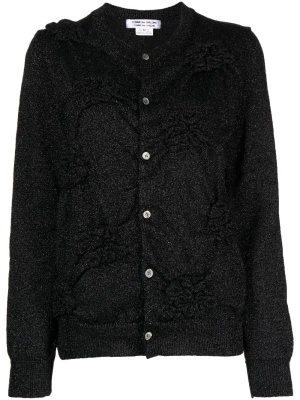 

Floral-appliqué glitter cardigan, Comme Des Garçons Comme Des Garçons Floral-appliqué glitter cardigan