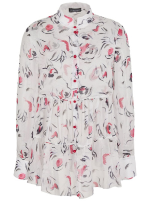 

Abstract-print silk blouse, Emporio Armani Abstract-print silk blouse