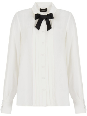 

Pleat-detailing long-sleeve shirt, Emporio Armani Pleat-detailing long-sleeve shirt