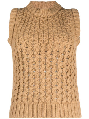 

Crochet-knit sleeveless jumper, ASPESI Crochet-knit sleeveless jumper