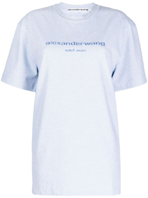 

Logo-embossed cotton T-shirt, Alexander Wang Logo-embossed cotton T-shirt