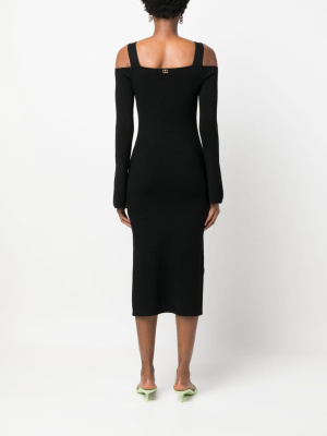 

Drop-shoulder ribbed-knit midi dress, TWINSET Drop-shoulder ribbed-knit midi dress