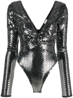 

Metallic-effect V-neck bodysuit, Forte Forte Metallic-effect V-neck bodysuit