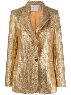 

Metallic single-breasted ribbed blazer, Forte Forte Metallic single-breasted ribbed blazer