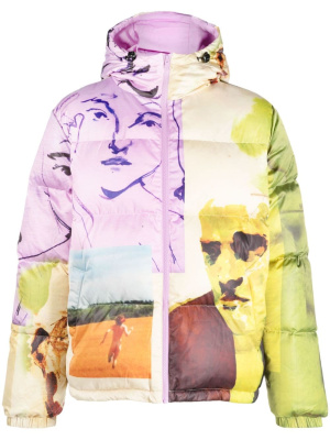 

Graphic-print padded-design jacket, KidSuper Graphic-print padded-design jacket