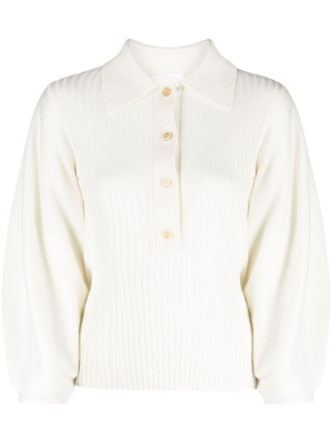 

Balloon-sleeve wool polo jumper, Chloé Balloon-sleeve wool polo jumper