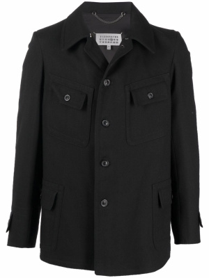 

Single-breasted denim coat, Maison Margiela Single-breasted denim coat