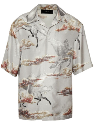 

Buttoned motif-print silk shirt, AMIRI Buttoned motif-print silk shirt