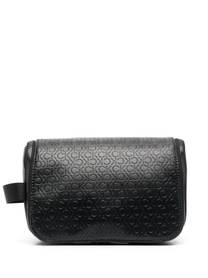 

Embossed monogram-pattern wash-bag, Calvin Klein Embossed monogram-pattern wash-bag