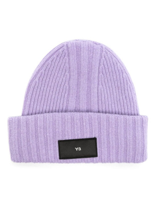 

Logo-patch ribbed-knit beanie, Y-3 Logo-patch ribbed-knit beanie