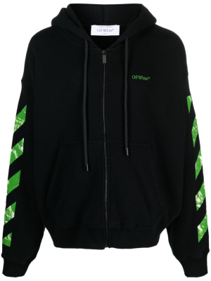 

Arrows-print zip-up cotton hoodie, Off-White Arrows-print zip-up cotton hoodie