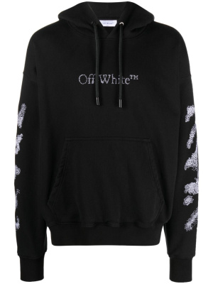 

Diag Stripe-embroidered cotton hoodie, Off-White Diag Stripe-embroidered cotton hoodie