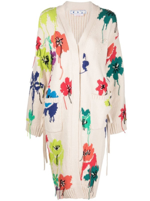 

Knitted floral cardigan, Off-White Knitted floral cardigan