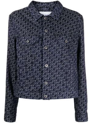 

Logo-jacquard denim jacket, Off-White Logo-jacquard denim jacket