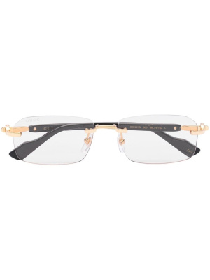 

Logo-plaque rectangle-frame glasses, Gucci Eyewear Logo-plaque rectangle-frame glasses
