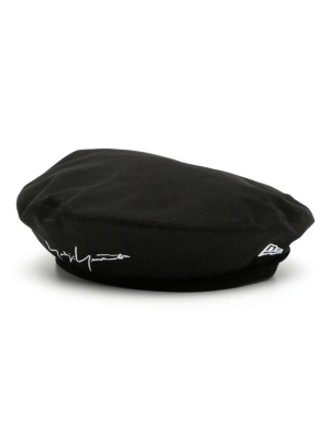 

Logo-print cotton beret, Yohji Yamamoto Logo-print cotton beret