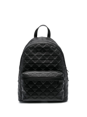 

Jacquard-logo zip-around backpack, Emporio Armani Jacquard-logo zip-around backpack