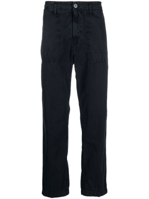 

Logo-appliqué cotton regular trousers, Stone Island Logo-appliqué cotton regular trousers