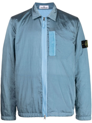 

Logo-patch satin overshirt, Stone Island Logo-patch satin overshirt