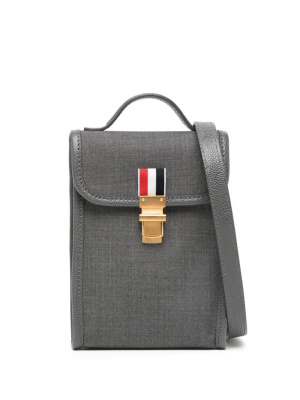 

Leather-trimmed shoulder bag, Thom Browne Leather-trimmed shoulder bag