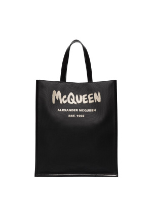 

Brushed logo tote bag, Alexander McQueen Brushed logo tote bag