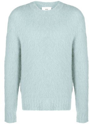 

Brushed-effect crew-neck jumper, AMI Paris Brushed-effect crew-neck jumper