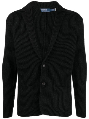 

Notched-lapels ribbed cardigan, Polo Ralph Lauren Notched-lapels ribbed cardigan