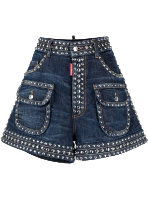 

Stud-embellished denim shorts, Dsquared2 Stud-embellished denim shorts