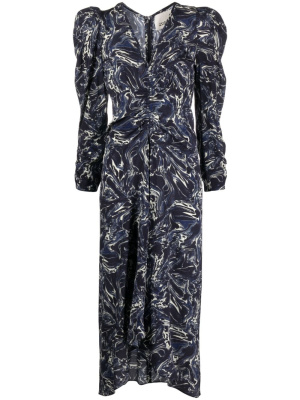 

Albini marble-print silk dress, ISABEL MARANT Albini marble-print silk dress