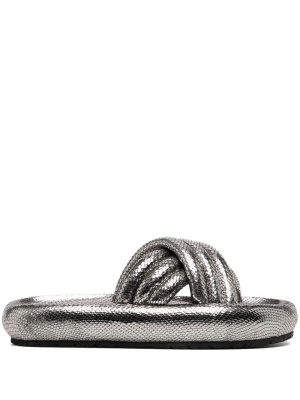 

Metallic snakeskin-effect slides, ISABEL MARANT Metallic snakeskin-effect slides