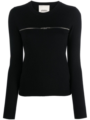

Zip-detail ribbed-knit top, ISABEL MARANT Zip-detail ribbed-knit top