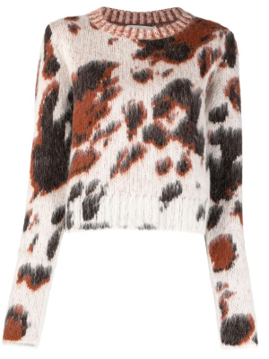 

Leopard-print round-neck jumper, Stella McCartney Leopard-print round-neck jumper