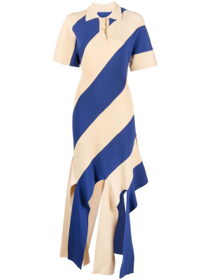 

Vertical-stripe polo-collar dress, Stella McCartney Vertical-stripe polo-collar dress